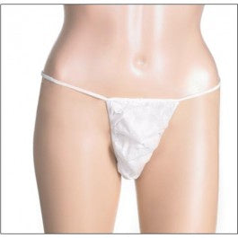 Disposable Garments: Disposable White G-String 50pk