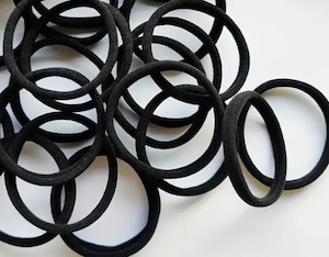 Hair Ties 1: Soft and Gentle Hair Ties- Black 25pk