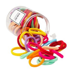 Hair: Tube Hair Ties 50pc / Multi Coloured