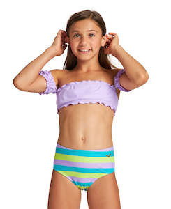 Youth Clearance: Girls Sweetie Jr Crop Top Two Pieces - Lilac-Lilac Multi