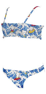 Youth Clearance: Surfing Kids Girl Two Pieces - Turquoise Multi