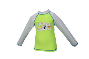 Friends Kids UV L/S Tee - Soft Green-White