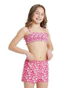 Youth Clearance: Arena Girl's Printed Short Jr - Freak Rose Multi