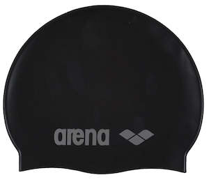 arena Kids' Junior Classic Silicone Swim Cap Black-Silver