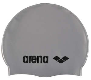 arena Kids' Junior Classic Silicone Swim Cap Silver-Black