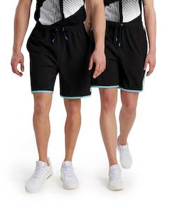 Women: Arena Diamonds Bermuda Shorts - Black-White-Blue Diamond