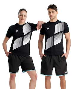 Arena Diamonds Unisex Logo T-Shirt - Black-White-Blue Diamond