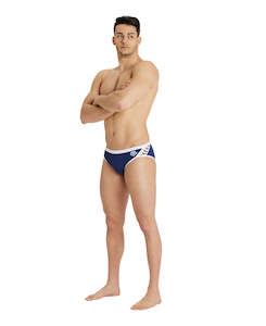 Arena Performance Men's Icons Solid Swim Briefs - Navy-White