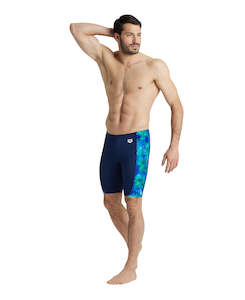 Arena Men's Allover Jammers - Navy-Neon Blue Multi