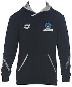 Aquahawks Swim Club: Aquahawks Jr Hooded Panel Sweatshirt - Navy