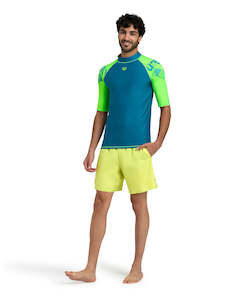 Arena Men's Graphic UV Protection Short-Sleeve Shirt - Teal