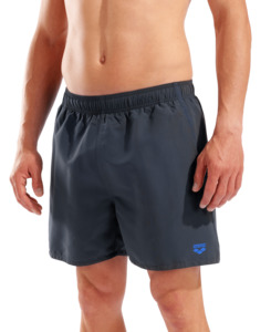 Arena Men's Fundamentals R Boxer Beach Shorts - Asphalt-Neon Blue