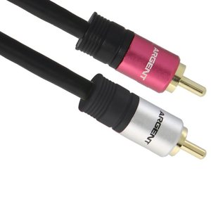 10m Argent stereo audio cable