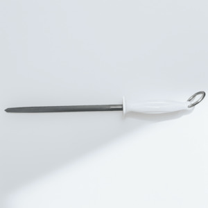 Cambrian Steel Black Nitride Sharpening Steel No.5 Fine, White, 12" • Argus