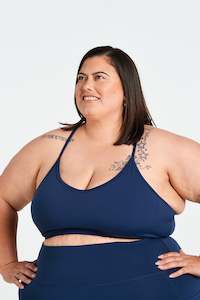 Sports Bra: Kyba Strap Bra - Steel