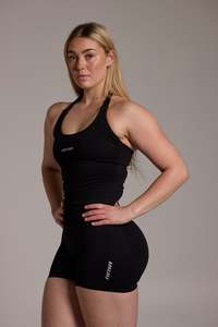 Aura Seamless Halter Tank - Onyx