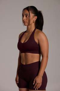 Aura Seamless Halter Bra - Cocoa