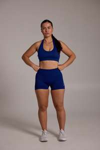 Aura Seamless Halter Bra - Navy