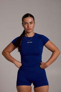 Crops: Aura Seamless Baby Tee - Navy