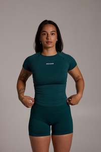 Crops: Aura Seamless Baby Tee - Sage