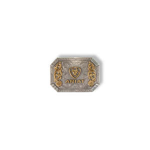 Womens Accessories: Rectangle Floral Emblem Buckle