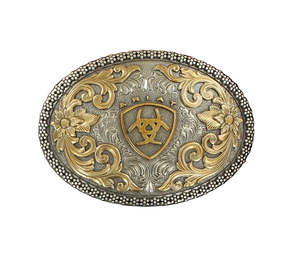Oval Beaded Edge Ariat Logo Buckle