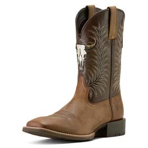 Mens Footwear: Sport Steer Skull Cowboy Boot
