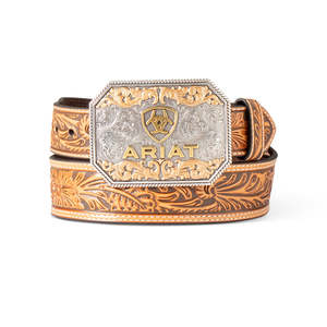 Mens Accessories: Floral Embossed Tapered Belt