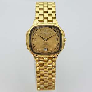 Designer Watch Collection: St Alexander GS522 Ladies Retro-Classic Gold Bezel Quartz Analogue Dress Watch
