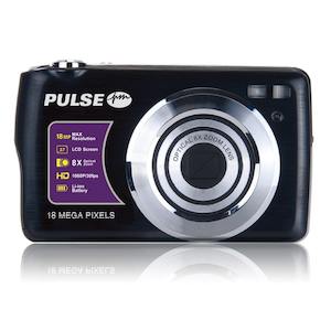 Cameras: PULSE 8X Optical Zoom 18.0 MP Compact Camera – Black