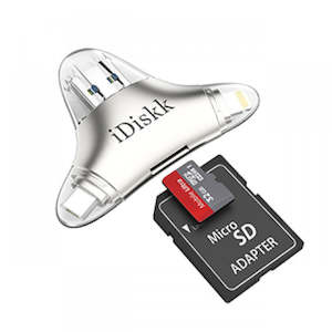 Memory Cards: iDiskk MFi Lightning & Micro USB Card Reader