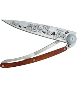 Deejo Art Knives: Deejo Tattoo 37g, Rosewood Cherry Blossom