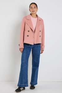 Prestige blush wool short jacket