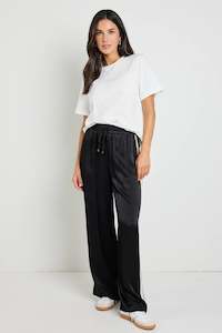 Pants: Townie Black Satin Stripe Pants