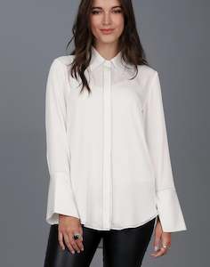 Storm: Contrast stitch shirt white/black