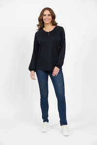 Merino Round Neck Top Midnight
