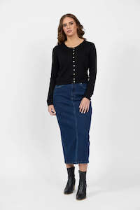 Sale: Merino Cropped Cardi Black