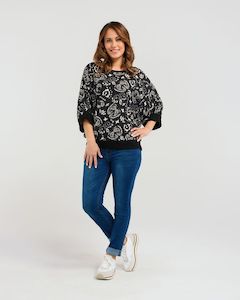 Seduce: Florence Top White Paisley
