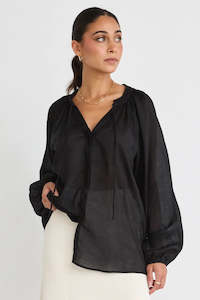 By Rosa: Deft sheer blouse black