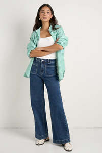 Bottoms: Zoey Mineral Blue Wide leg jean