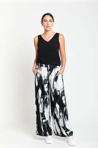 Bottoms: Cityscape Pleat Palazzo