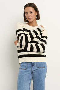Adjacent Black Stripe Knit