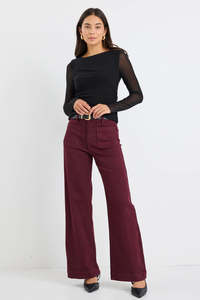 Zoey Burgundy High Rise Jean