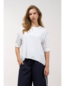 Mixed Media Top - white