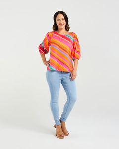 Blouses: Willow Top Dynamic Stripe