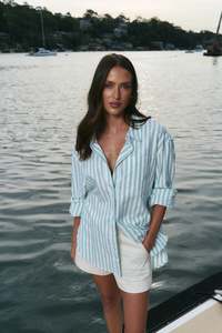 Shirts: You Got This Green Wide Stripe Shirt