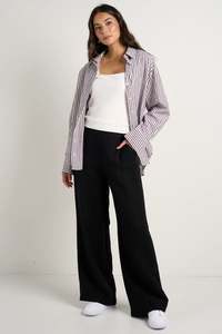 Shirts: You Got This Chocolate Stripe Oversized Shirt