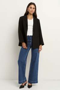 Atlantic Black Lyocell Cotton Blazer