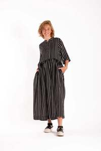 Brylee Dress Black Stripe