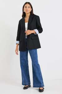 Ivy Jack: Dock Black Ramie Blazer